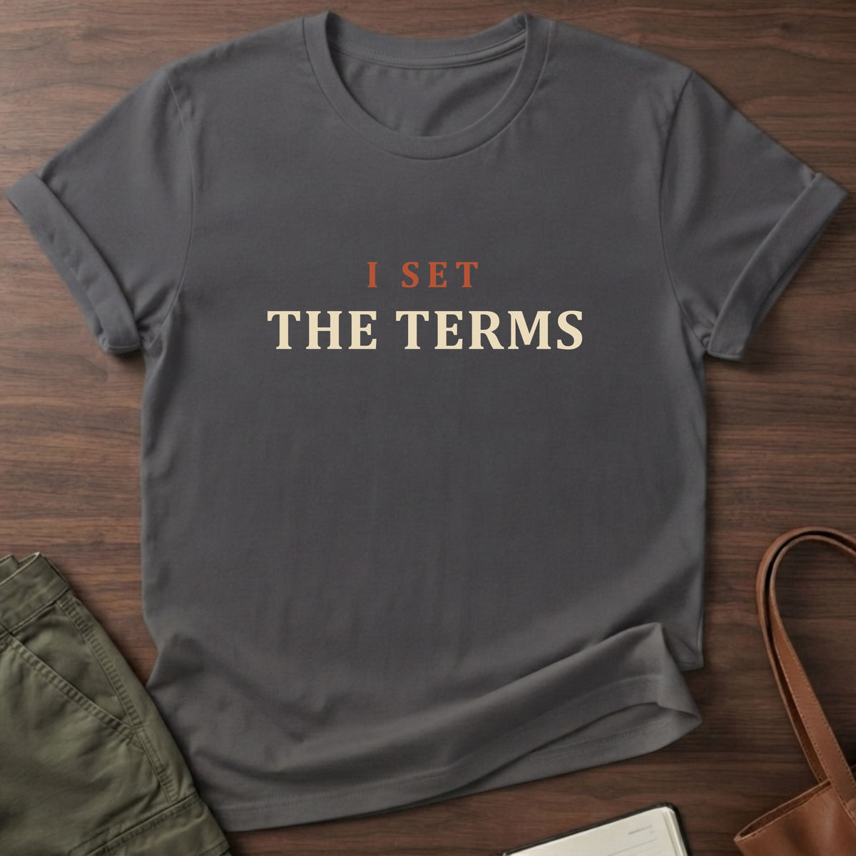 Set The Terms T-Shirt in Charcoal