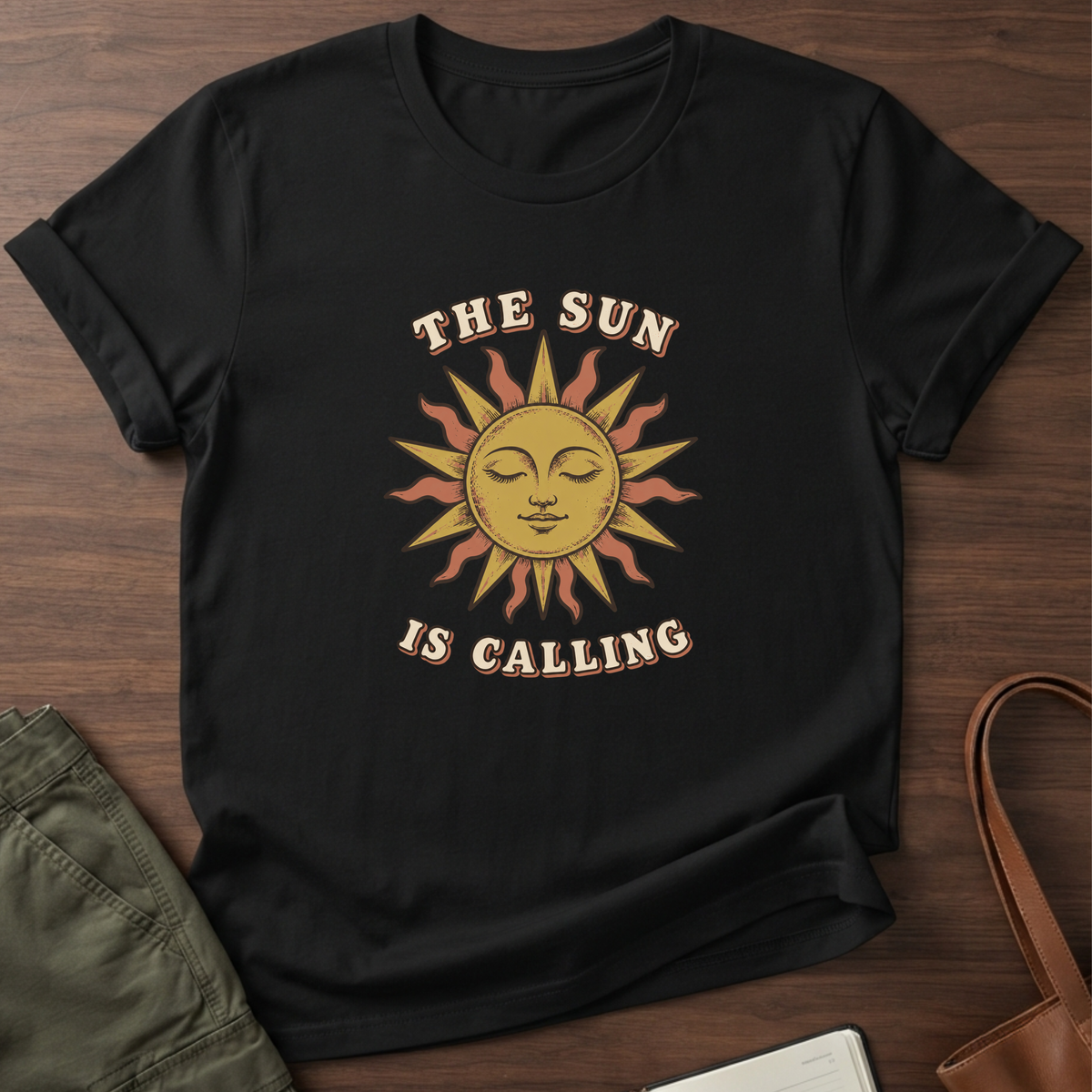 Sun Calling T-Shirt in Black