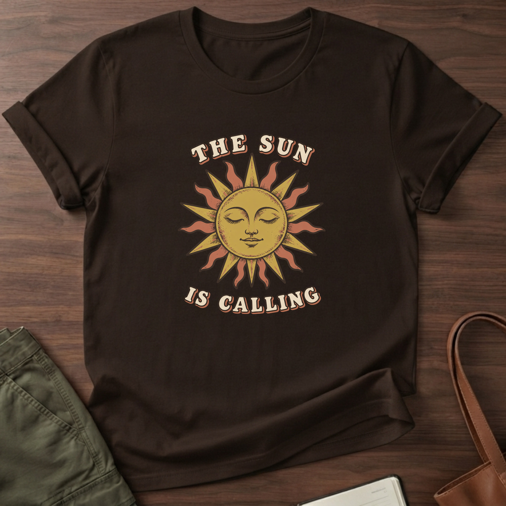 Sun Calling T-Shirt in Dark Chocolate