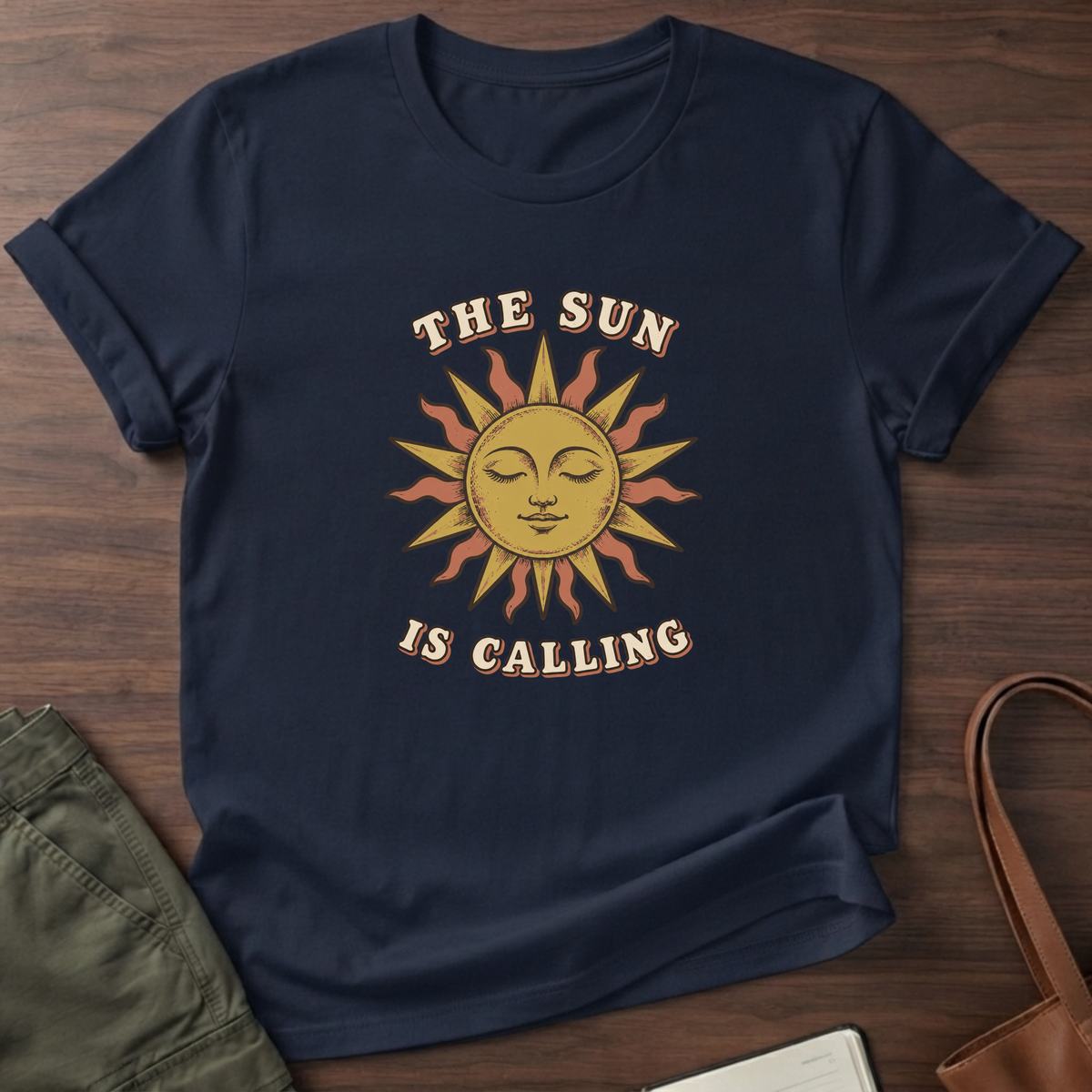Sun Calling T-Shirt in Navy