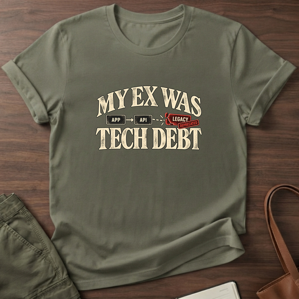 Tech Debt T-Shirt in Military Green