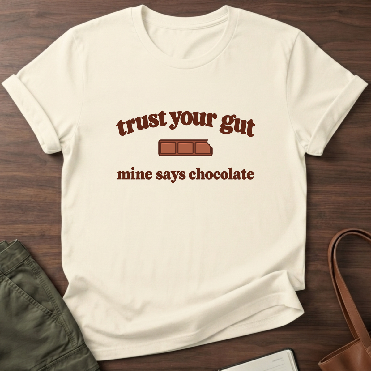 Trust Your Gut T-Shirt in Natural