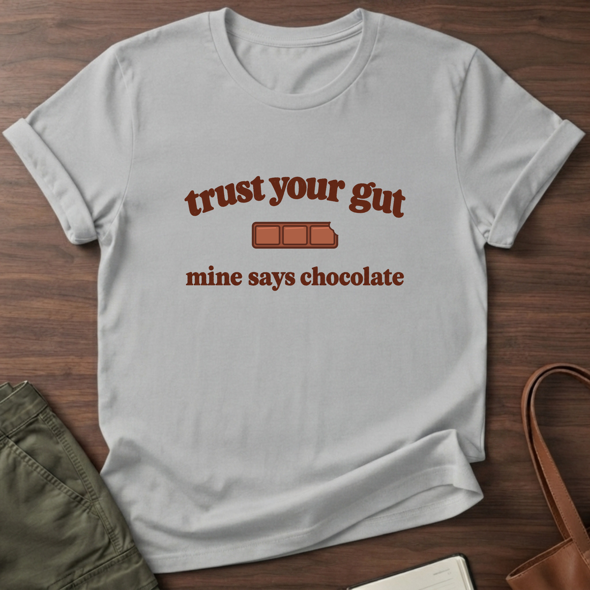Trust Your Gut T-Shirt in Sport Grey